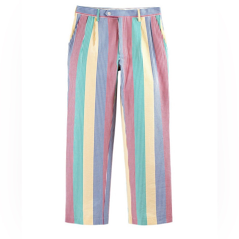 Noah rainbow seersucker pants